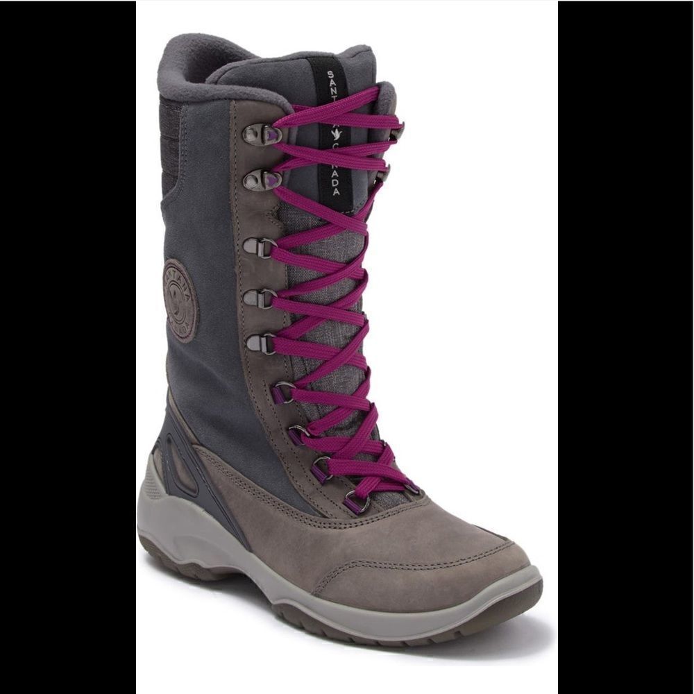 Santana Canada Gray and Purple Lace-Up Women's Boots